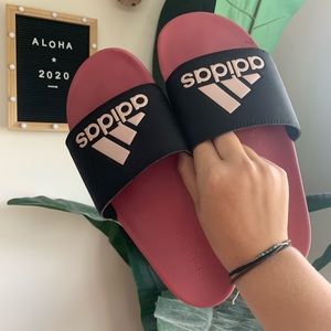 Adidas Sandals Pink & Black Slides